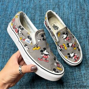 RARE Vans x Disney Mickey Mouse Classic Slip On Sneakers Limited Edition